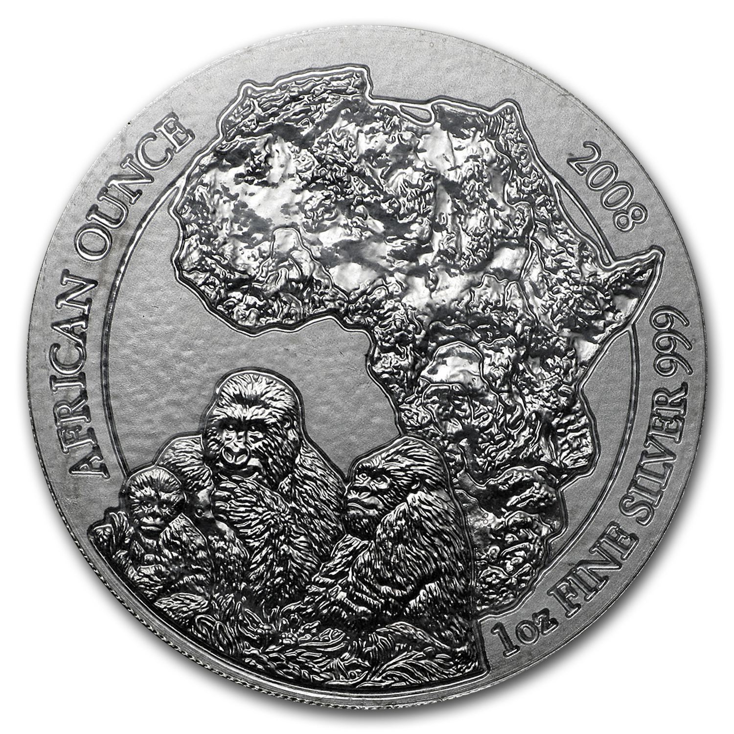 Buy 2008 Rwanda 1 oz Silver African Gorilla BU | APMEX