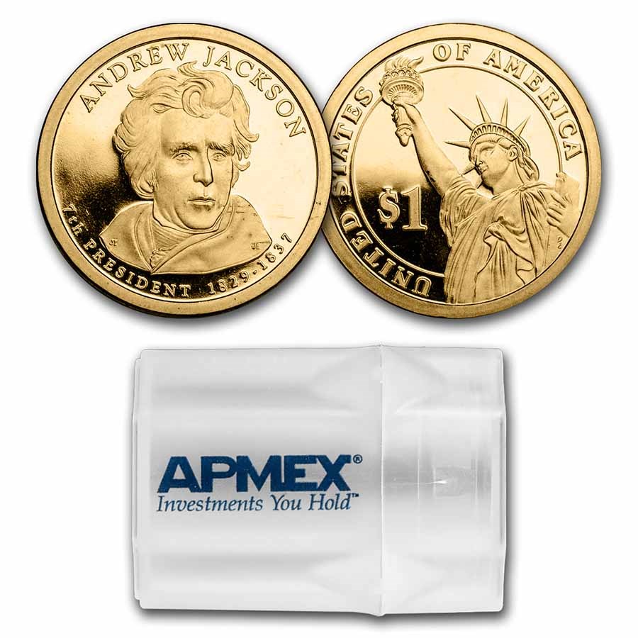 2008-S Andrew Jackson 20-Coin Presidential Dollar Roll PR