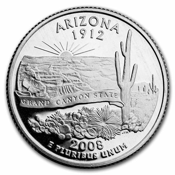 2008-S Arizona State Quarter Gem Proof (Silver) 2008-S Arizona State Quarter Gem Proof (Silver)
