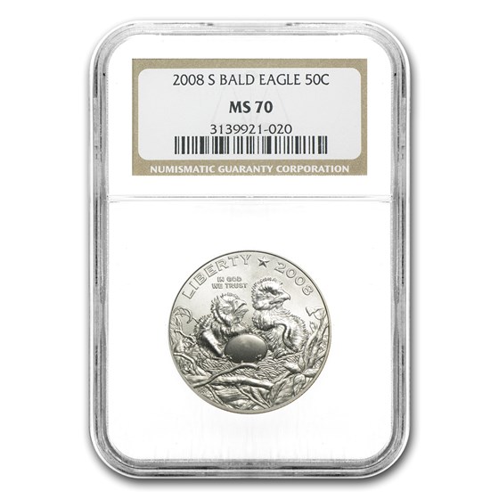 2008-S Bald Eagle 1/2 Dollar Clad Commem MS-70 NGC 2008-S Bald Eagle 1/2 Dollar Clad Commem MS-70 NGC
