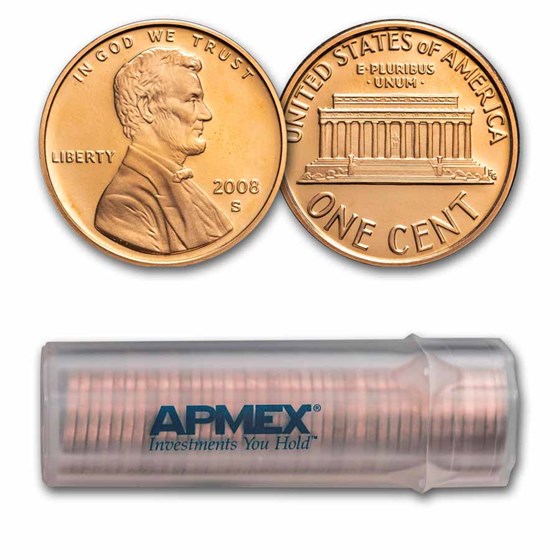 2008-S Lincoln Cent 50-Coin Roll Proof 2008-S Lincoln Cent 50-Coin Roll Proof