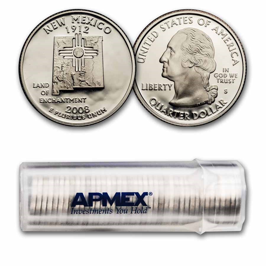 2008-S New Mexico State Quarter Gem Proof 40-Coin Roll