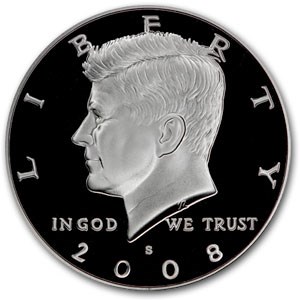 2008-S Silver Kennedy Half Dollar Gem Proof 2008-S Silver Kennedy Half Dollar Gem Proof