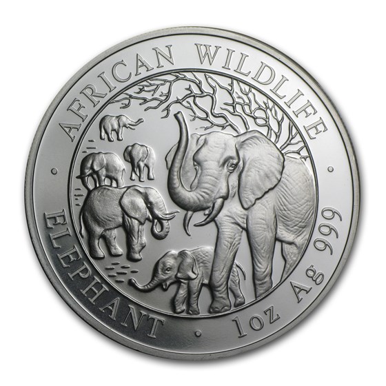 2008 Somalia 1 oz Silver Elephant BU 2008 Somalia 1 oz Silver Elephant BU