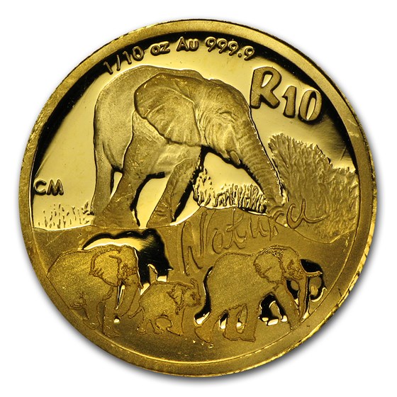 2008 South Africa 1/10 oz Gold Natura Elephant 2008 South Africa 1/10 oz Gold Natura Elephant