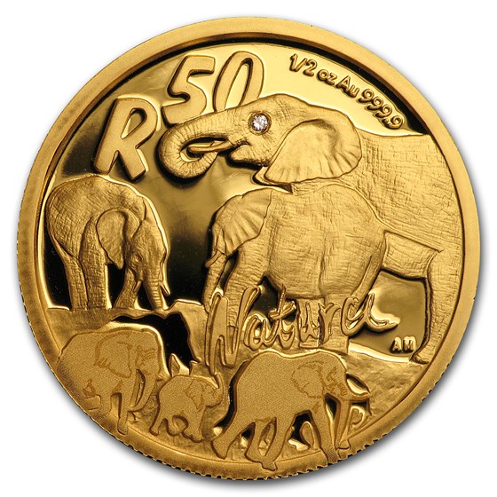 2008 South Africa 1/2 oz Gold Natura Elephant 2008 South Africa 1/2 oz Gold Natura Elephant