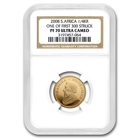 2008 South Africa 1/4 oz Gold Krugerrand PF-70 NGC 2008 South Africa 1/4 oz Gold Krugerrand PF-70 NGC