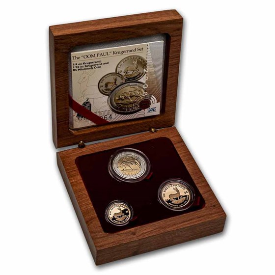 2008 South Africa 3-Coin Gold Oom Paul Proof Set (w/Box & COA) 2008 South Africa 3-Coin Gold Oom Paul Proof Set (w/Box & COA)