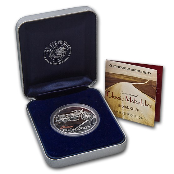 2008 Tuvalu 1 oz Silver Classic Motorbikes Proof (Indian Chief) 2008 Tuvalu 1 oz Silver Classic Motorbikes Proof (Indian Chief)