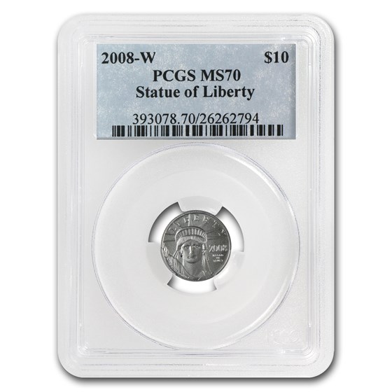 2008-W 1/10 oz Burnished American Platinum Eagle MS/SP-70 PCGS 2008-W 1/10 oz Burnished American Platinum Eagle MS/SP-70 PCGS