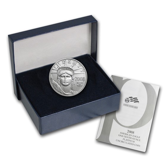 2008-W 1/10 oz Burnished American Platinum Eagle (w/Box & COA) 2008-W 1/10 oz Burnished American Platinum Eagle (w/Box & COA)
