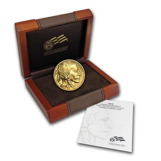 2008-W 1/10 oz Gold Buffalo BU (w/Box & COA) 2008-W 1/10 oz Gold Buffalo BU (w/Box & COA)