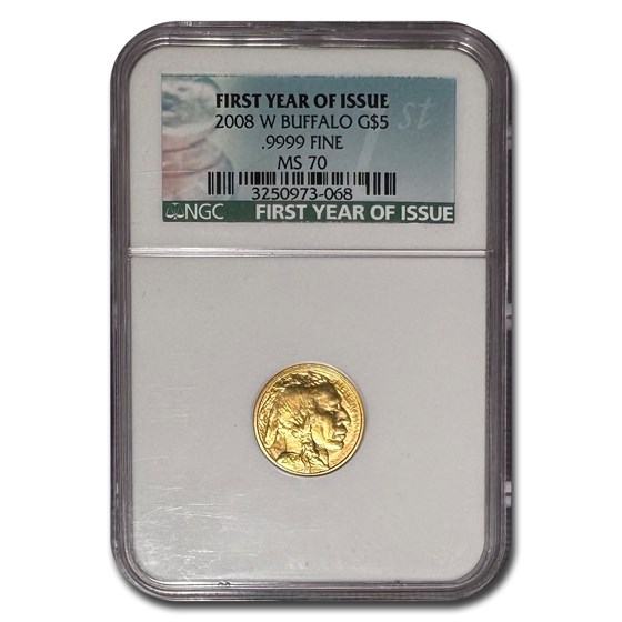2008-W 1/10 oz Gold Buffalo MS-70 NGC (First Year of Issue) 2008-W 1/10 oz Gold Buffalo MS-70 NGC (First Year of Issue)