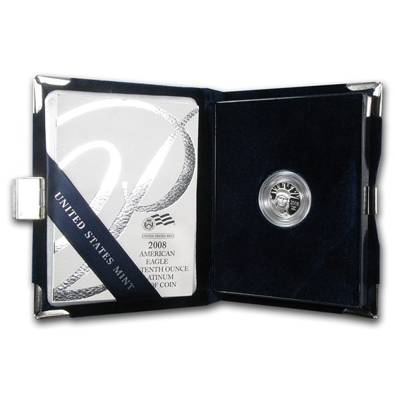 2008-W 1/10 oz Proof American Platinum Eagle (w/Box & COA) 2008-W 1/10 oz Proof American Platinum Eagle (w/Box & COA)