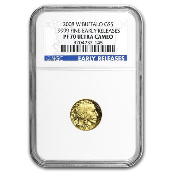 2008-W 1/10 oz Proof Gold Buffalo PF-70 NGC (ER) 2008-W 1/10 oz Proof Gold Buffalo PF-70 NGC (ER)