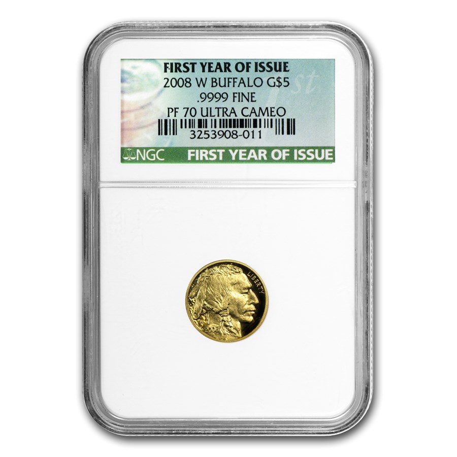 2008-W 1/10 oz Proof Gold Buffalo PF-70 NGC (First Year of Issue)