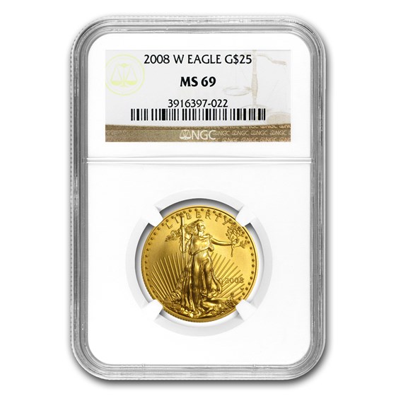 2008-W 1/2 oz Burnished American Gold Eagle MS-69 NGC 2008-W 1/2 oz Burnished American Gold Eagle MS-69 NGC