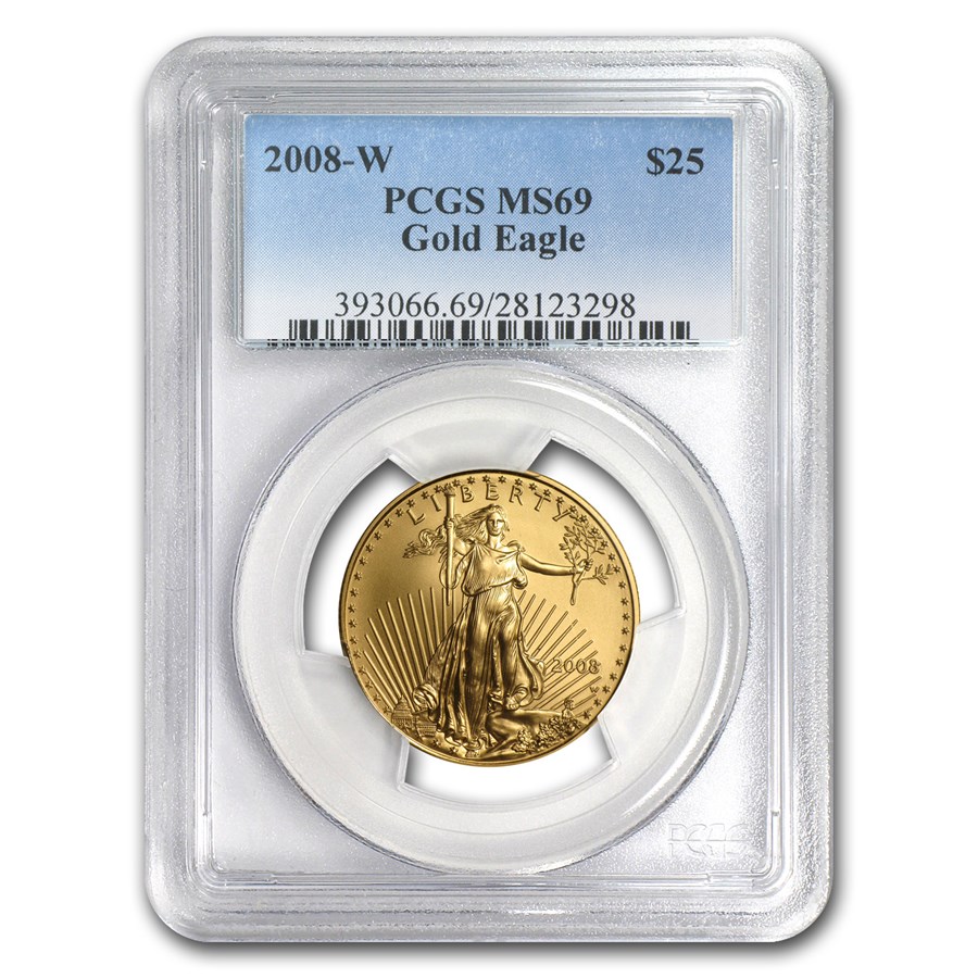 2008-W 1/2 oz Burnished American Gold Eagle MS-69 PCGS