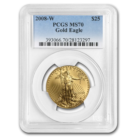 2008-W 1/2 oz Burnished American Gold Eagle SP/MS-70 PCGS 2008-W 1/2 oz Burnished American Gold Eagle SP/MS-70 PCGS