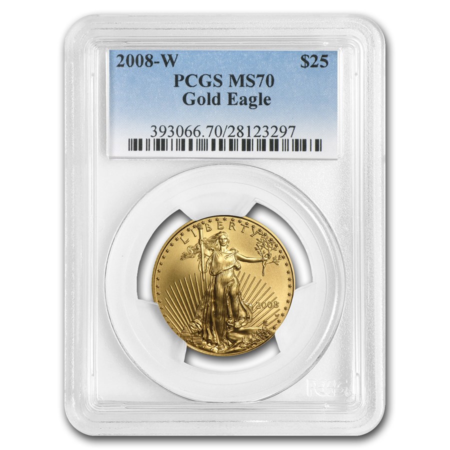 2008-W 1/2 oz Burnished American Gold Eagle SP/MS-70 PCGS