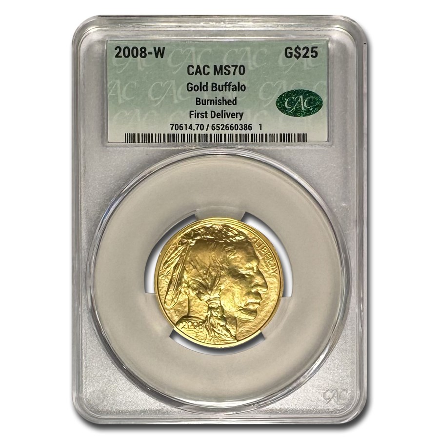 2008-W 1/2 oz Gold Buffalo MS-70 CACG (First Delivery)