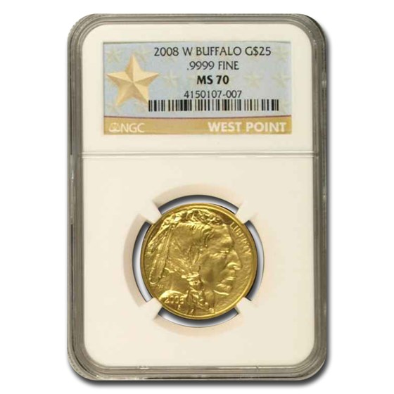 2008-W 1/2 oz Gold Buffalo MS-70 NGC (West Point)