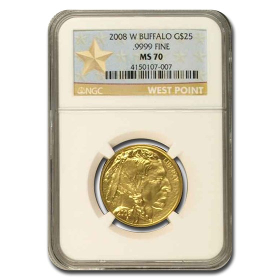 2008-W 1/2 oz Gold Buffalo MS-70 NGC (West Point) 2008-W 1/2 oz Gold Buffalo MS-70 NGC (West Point)