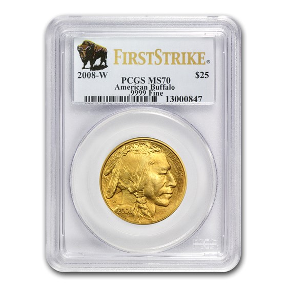 2008-W 1/2 oz Gold Buffalo SP/MS-70 PCGS (FS) 2008-W 1/2 oz Gold Buffalo SP/MS-70 PCGS (FS)