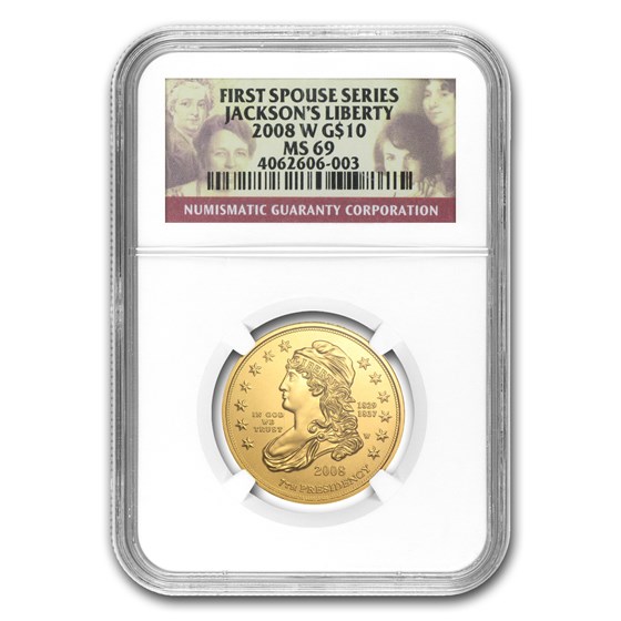 2008-W 1/2 oz Gold Jackson's Liberty MS-69 NGC 2008-W 1/2 oz Gold Jackson's Liberty MS-69 NGC
