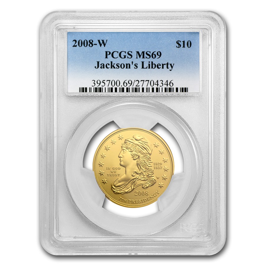 2008-W 1/2 oz Gold Jackson's Liberty MS-69 PCGS