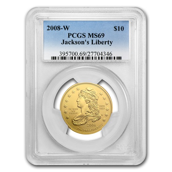2008-W 1/2 oz Gold Jackson's Liberty MS-69 PCGS 2008-W 1/2 oz Gold Jackson's Liberty MS-69 PCGS