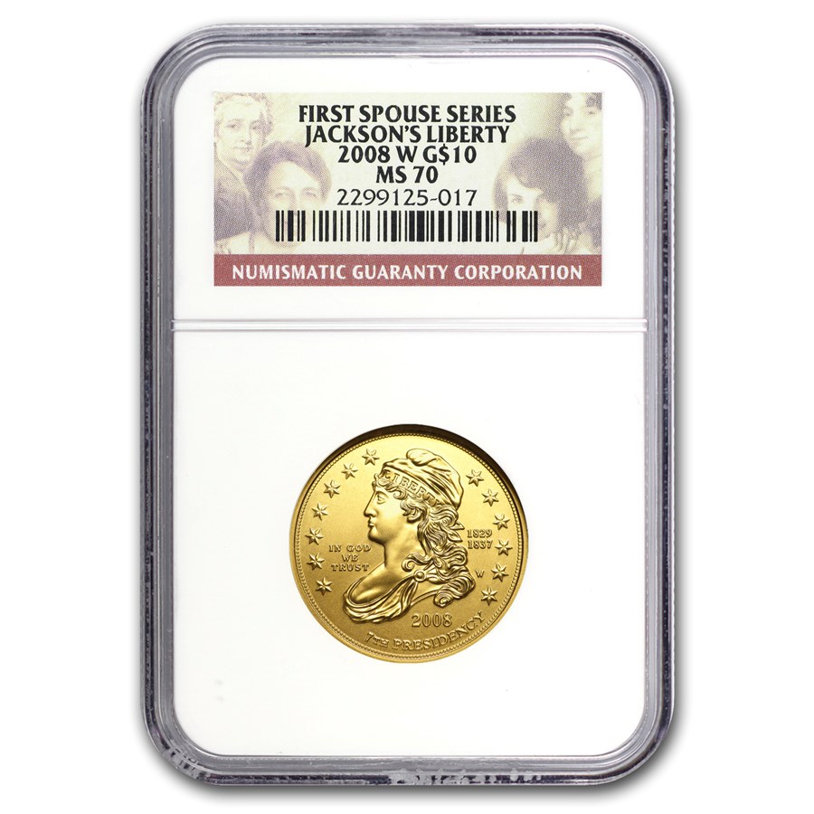 2008-W 1/2 oz Gold Jackson's Liberty MS-70 NGC