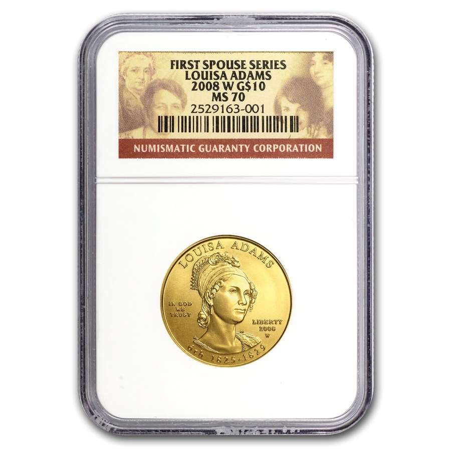 2008-W 1/2 oz Gold Louisa Adams MS-70 NGC