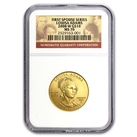 2008-W 1/2 oz Gold Louisa Adams MS-70 NGC 2008-W 1/2 oz Gold Louisa Adams MS-70 NGC