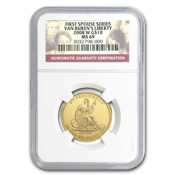 2008-W 1/2 oz Gold Van Buren's Liberty MS-69 NGC 2008-W 1/2 oz Gold Van Buren's Liberty MS-69 NGC