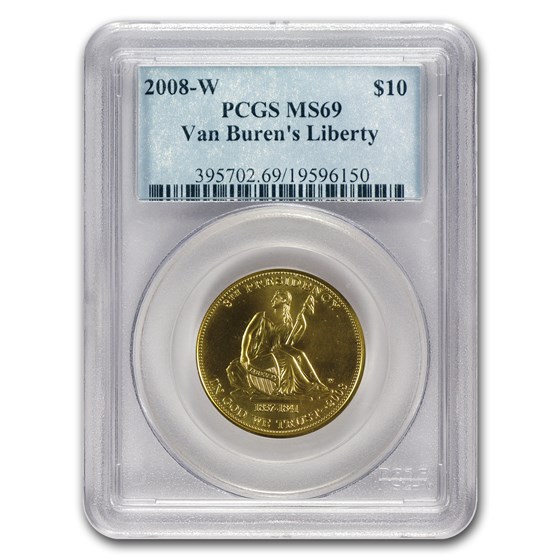 2008-W 1/2 oz Gold Van Buren's Liberty MS-69 PCGS 2008-W 1/2 oz Gold Van Buren's Liberty MS-69 PCGS