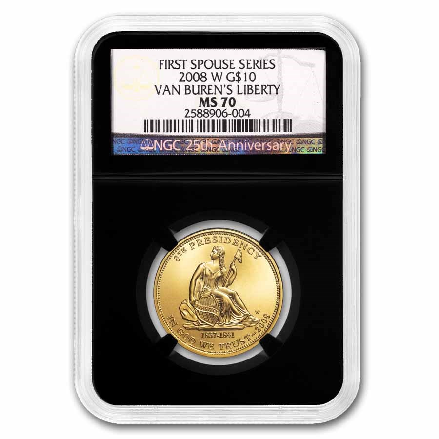 2008-W 1/2 oz Gold Van Buren's Liberty MS-70 NGC