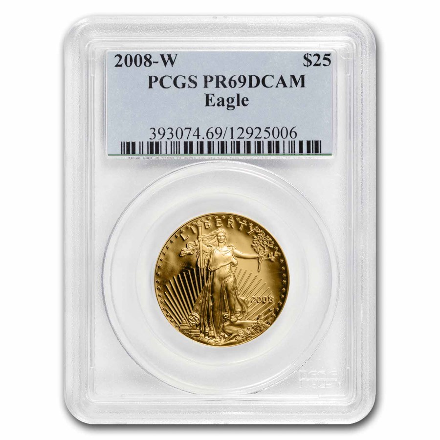 2008-W 1/2 oz Proof American Gold Eagle PR-69 DCAM PCGS