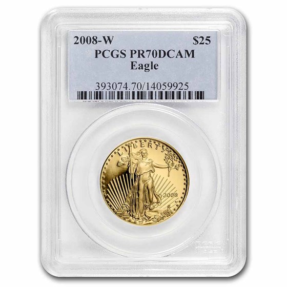 2008-W 1/2 oz Proof American Gold Eagle PR-70 DCAM PCGS 2008-W 1/2 oz Proof American Gold Eagle PR-70 DCAM PCGS