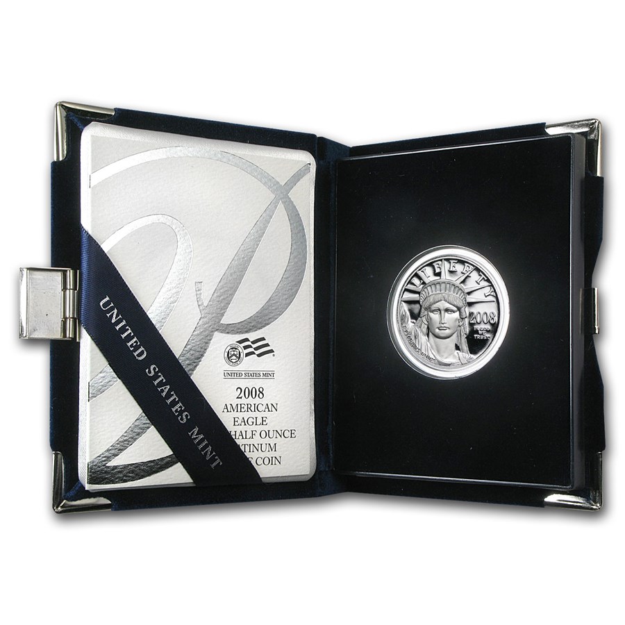 2008-W 1/2 oz Proof American Platinum Eagle (w/Box & COA)
