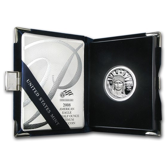 2008-W 1/2 oz Proof American Platinum Eagle (w/Box & COA) 2008-W 1/2 oz Proof American Platinum Eagle (w/Box & COA)