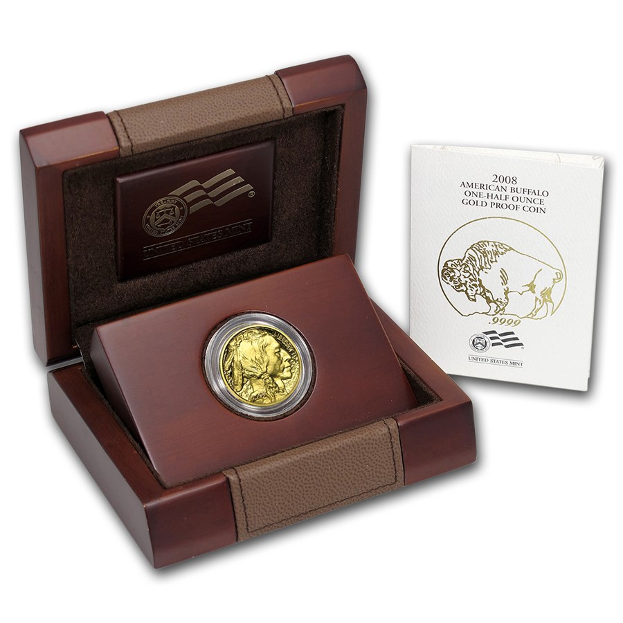 2008-W 1/2 oz Proof Gold Buffalo (w/Box & COA)