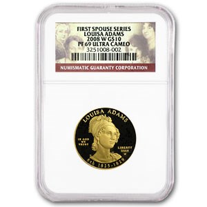 2008-W 1/2 oz Proof Gold Louisa Adams PF-69 NGC 2008-W 1/2 oz Proof Gold Louisa Adams PF-69 NGC