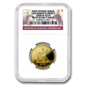 2008-W 1/2 oz Proof Gold Van Buren's Liberty PF-69 NGC 2008-W 1/2 oz Proof Gold Van Buren's Liberty PF-69 NGC