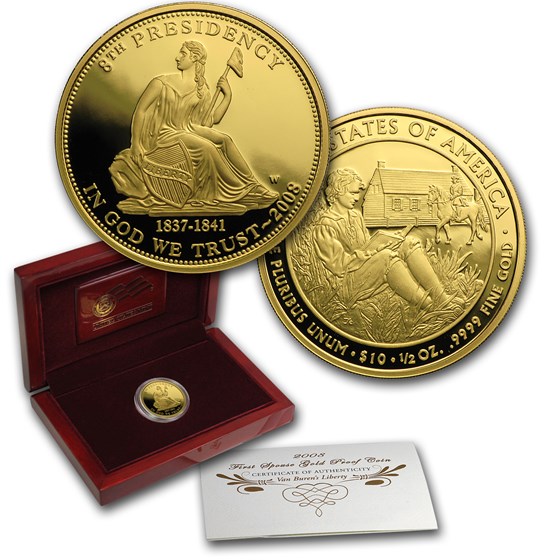 2008-W 1/2 oz Proof Gold Van Buren's Liberty (w/Box & COA) 2008-W 1/2 oz Proof Gold Van Buren's Liberty (w/Box & COA)