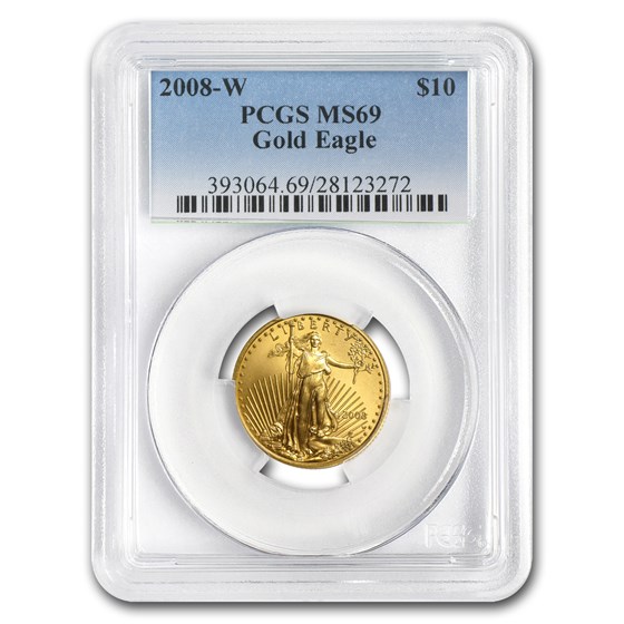 2008-W 1/4 oz Burnished American Gold Eagle MS-69 PCGS
