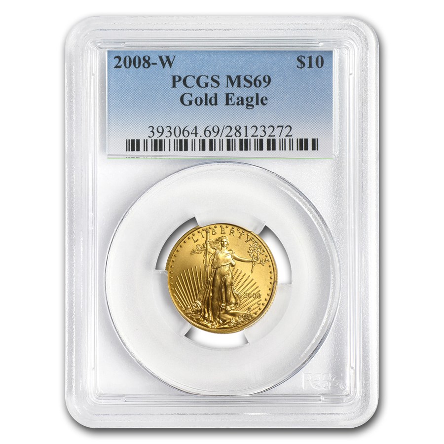 2008-W 1/4 oz Burnished American Gold Eagle MS-69 PCGS