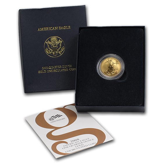 2008-W 1/4 oz Burnished American Gold Eagle (w/Box & COA) 2008-W 1/4 oz Burnished American Gold Eagle (w/Box & COA)