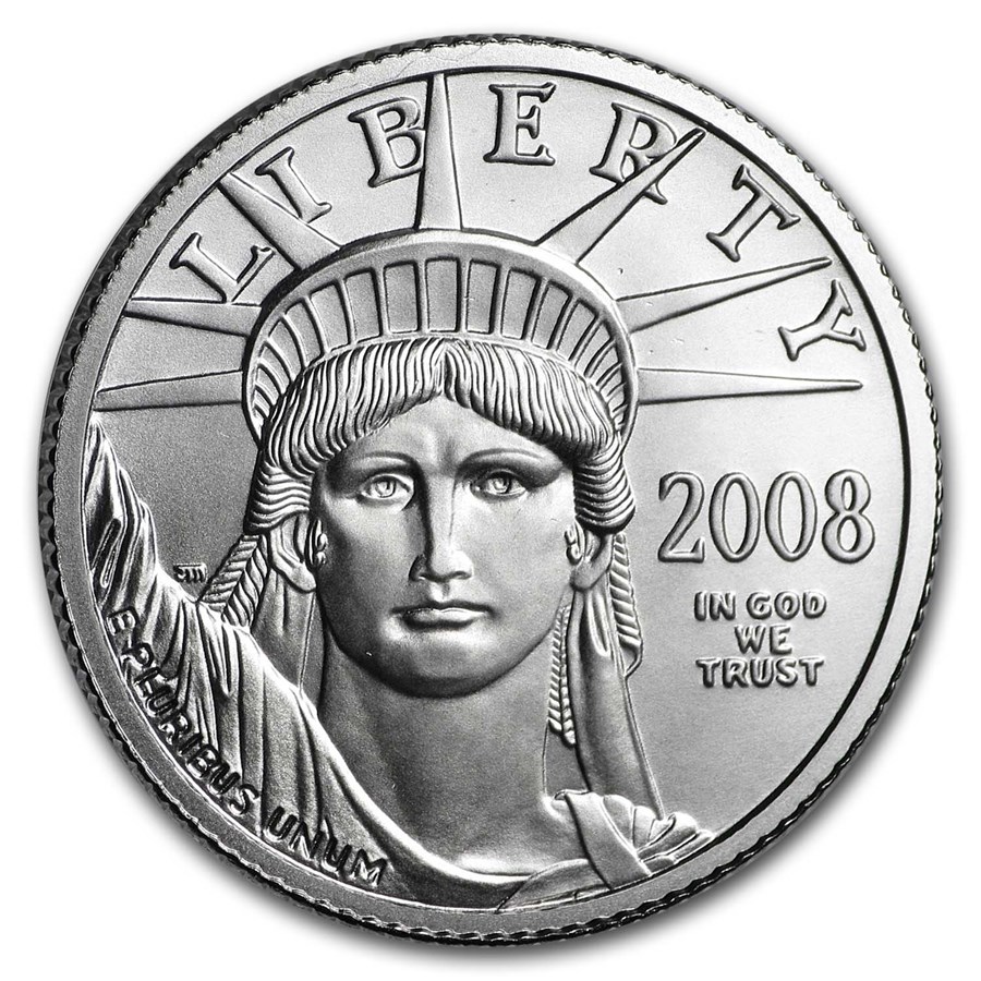 2008-W 1/4 oz Burnished American Platinum Eagle (w/Box & COA)