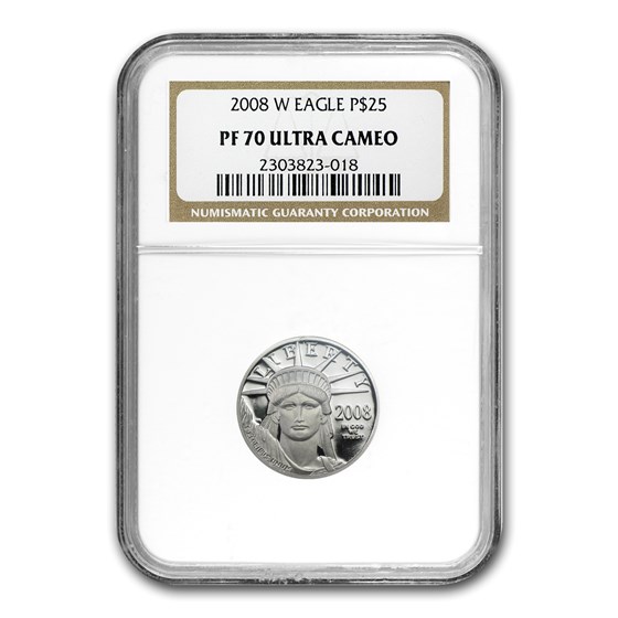 2008-W 1/4 oz Proof American Platinum Eagle PF-70 NGC 2008-W 1/4 oz Proof American Platinum Eagle PF-70 NGC